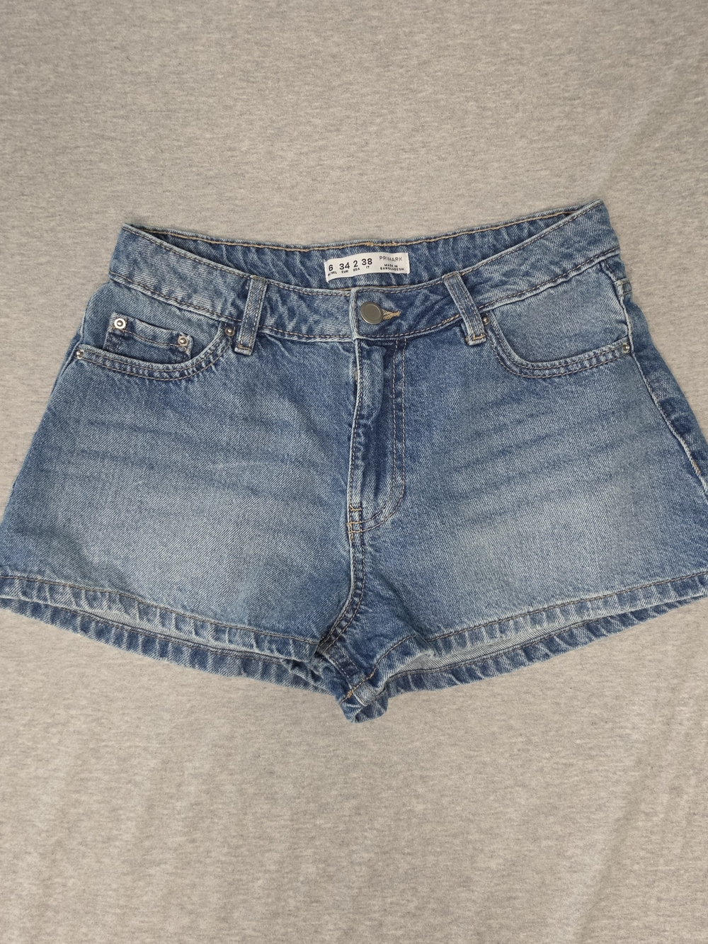 Primark Blue Denim High-rise Jean Shorts Size 2